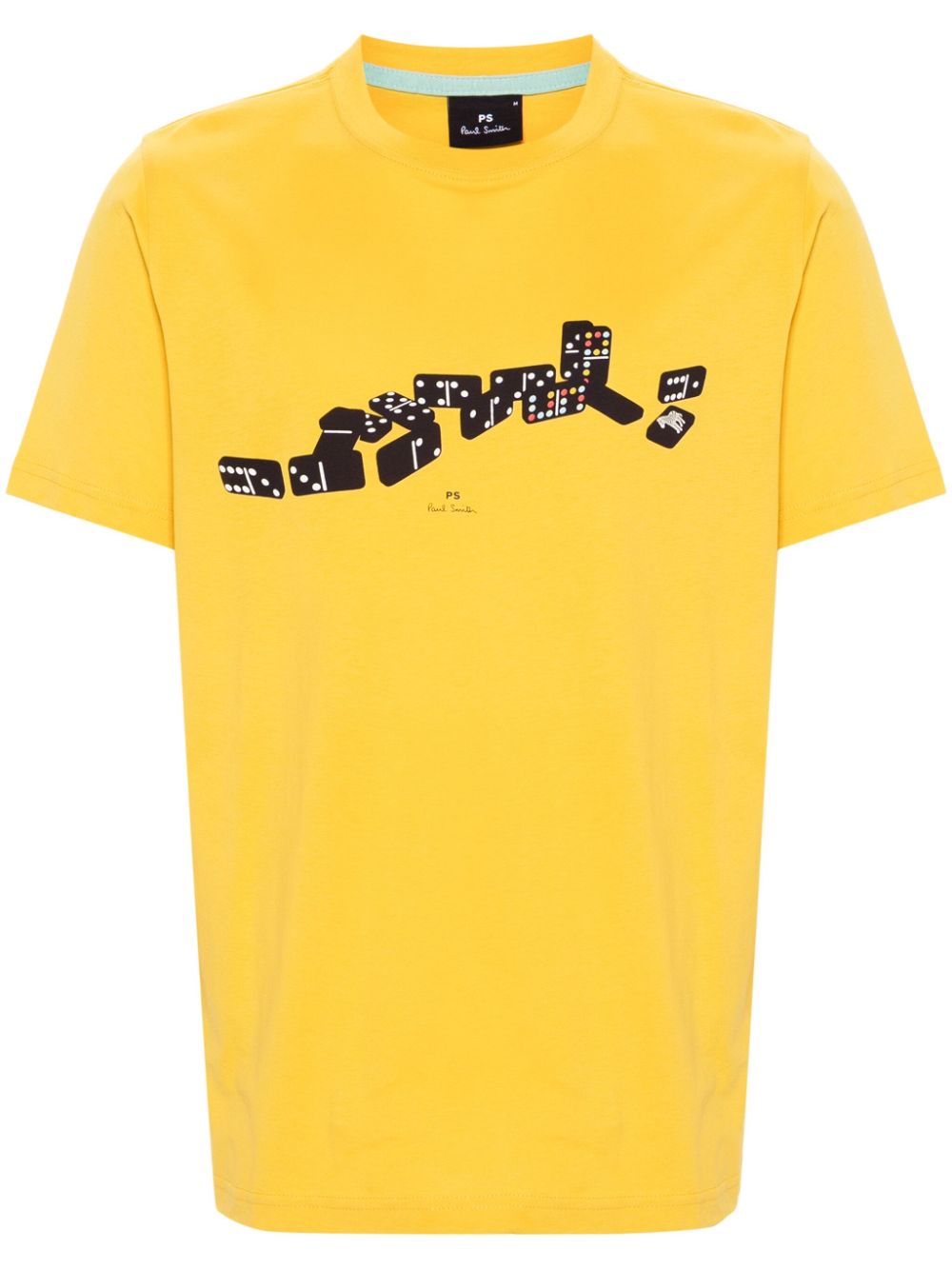 Ps By Paul Smith Dominoes-print Cotton T-shirt In Yellow