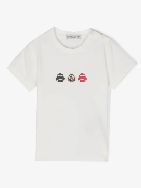 Moncler Enfant playera con parche del logo