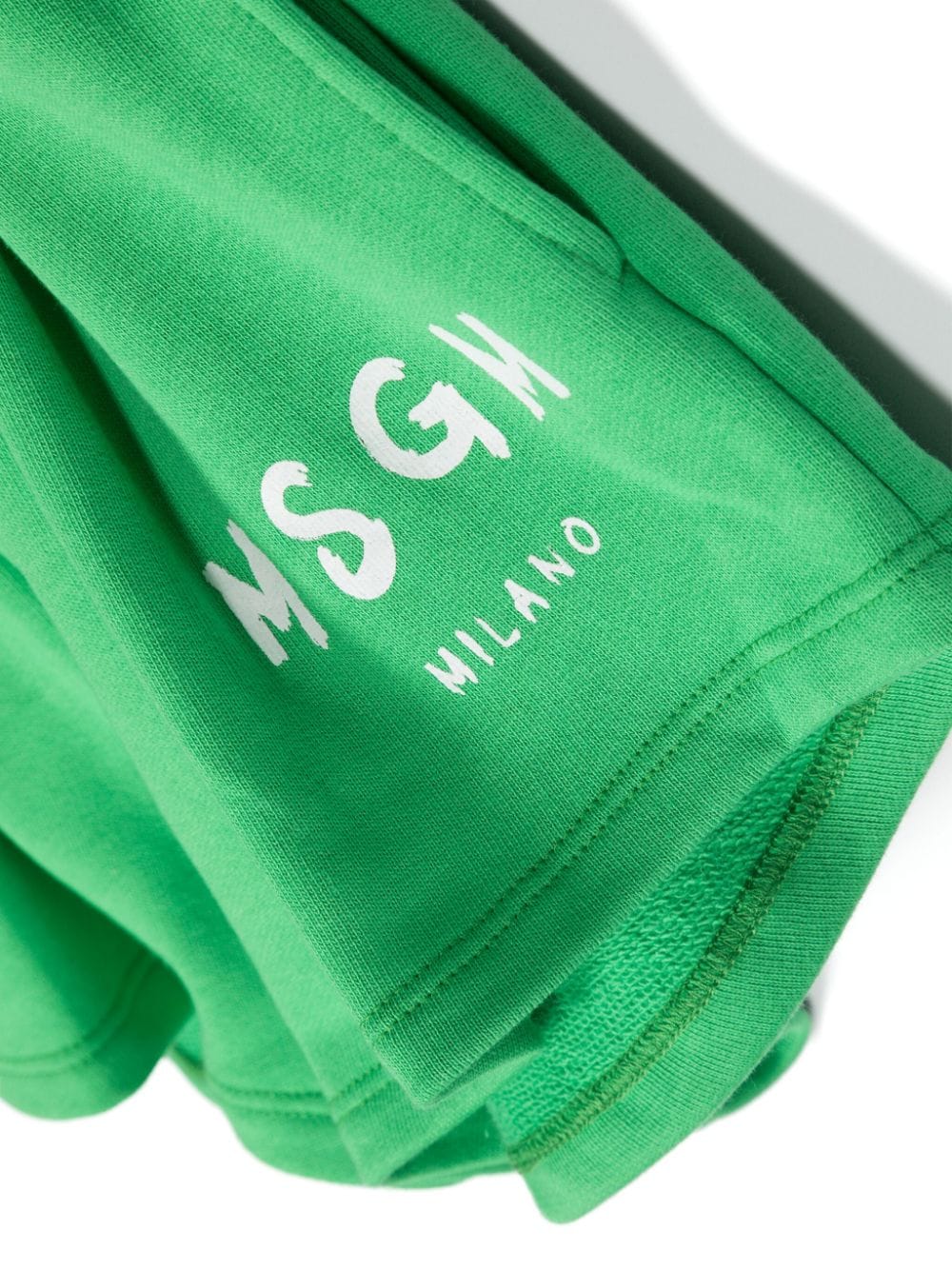 Shop Msgm Logo-print Cotton Shorts In Green