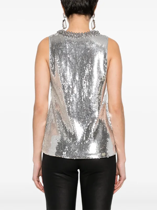 Rabanne sequin-embellished Top Silver FARFETCH UK