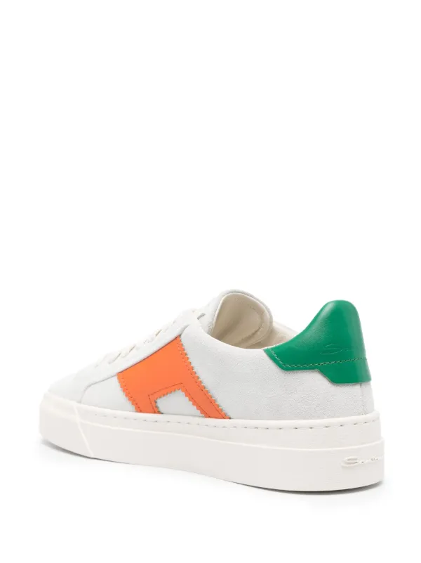 Santoni logo-print Suede Sneakers Neutrals FARFETCH ID