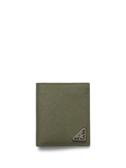 Portefeuille en cuir Saffiano à plaque logo - Prada - Modalova