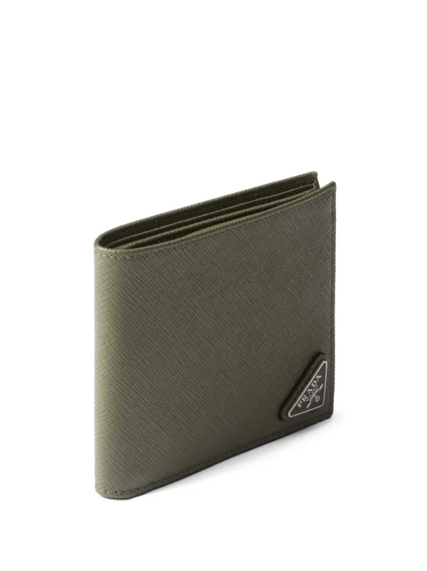 Prada Saffiano Leather bi-fold Wallet | Green | FARFETCH