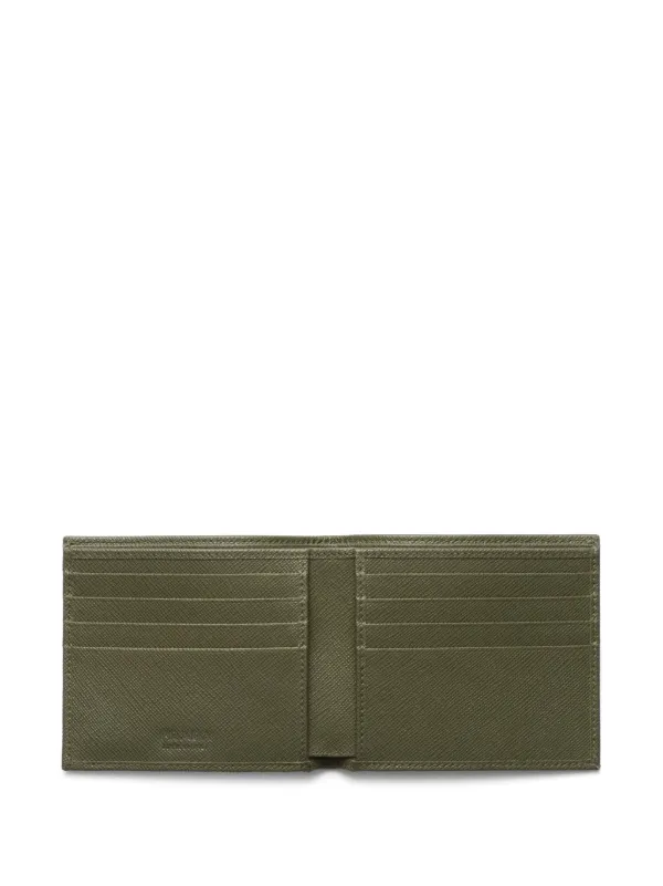 Prada Saffiano Leather bi-fold Wallet | Green | FARFETCH