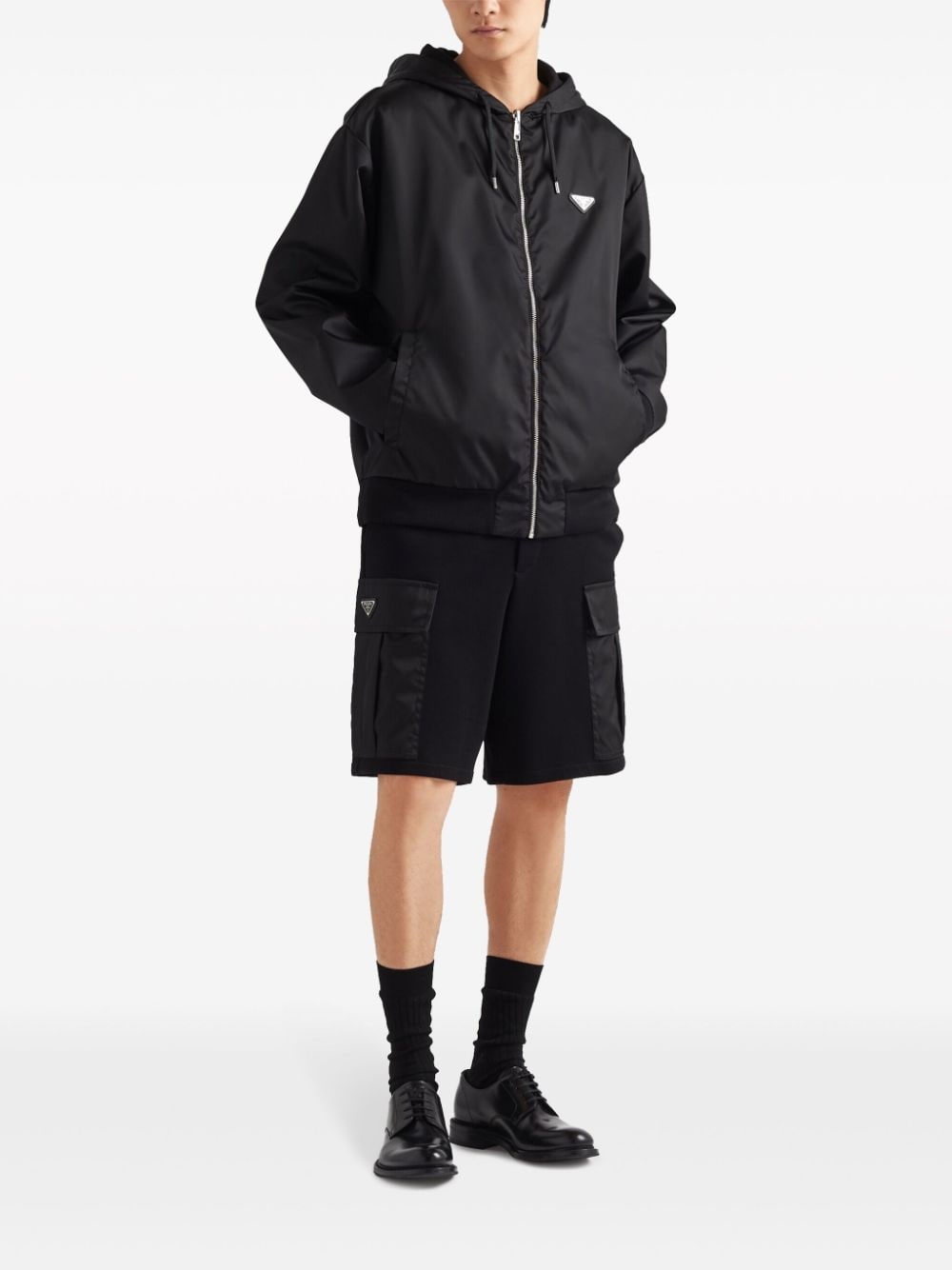 Prada Katoenen shorts met logo Zwart