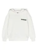 Barrow kids logo-print cotton hoodie - White