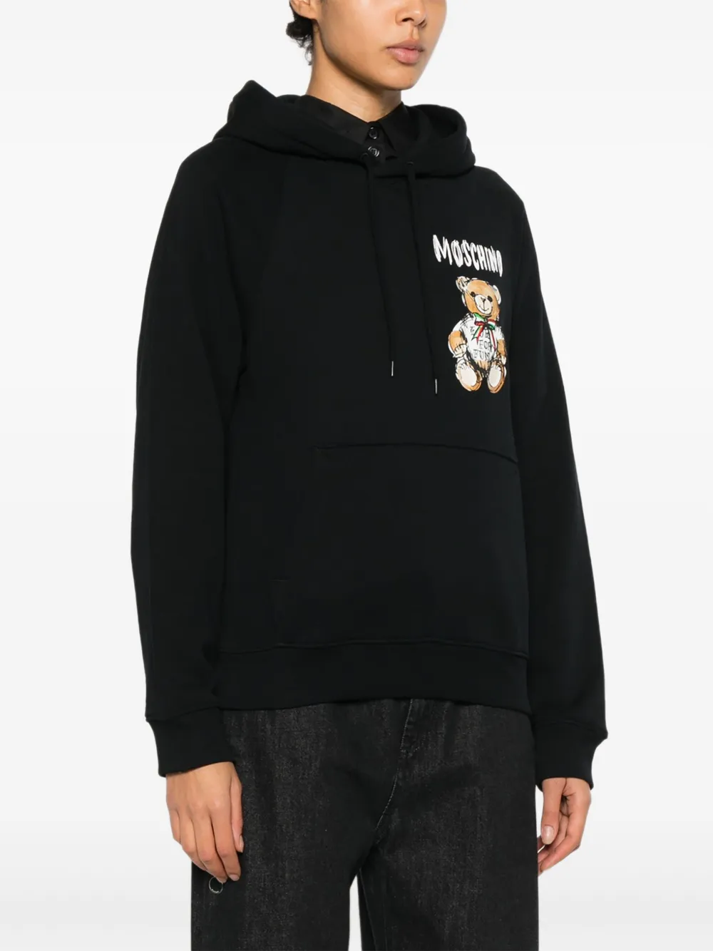 Moschino Hoodie met teddybeerprint Zwart