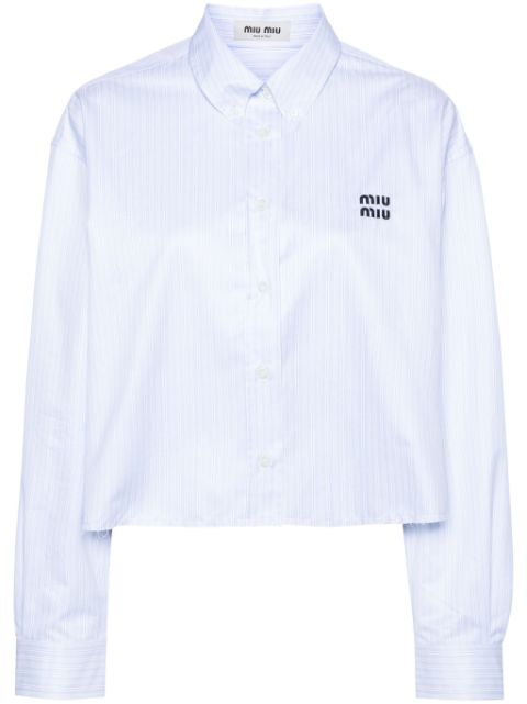 Miu Miu logo-embroidered striped shirt Women