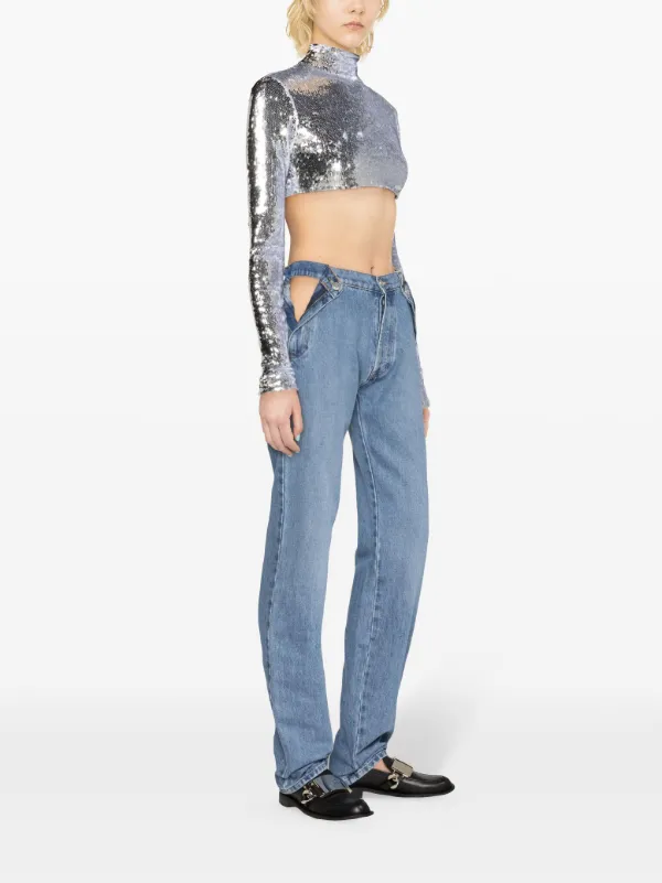 デニム・ジーパン COPERNI Women Denim Pants COPP78F2022DE Q COPE BLU BLUE Coperni Organic washed blue denim jeans | TheDoubleF