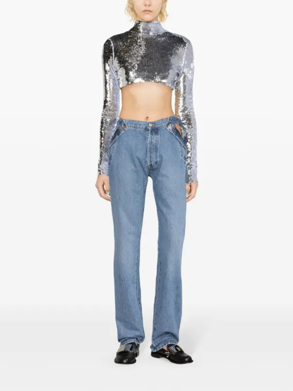 パンツ COPERNI Women Straight Pants COPP78F2022DE BLU BLUE Straight Leg Denim Pants – Coperni
