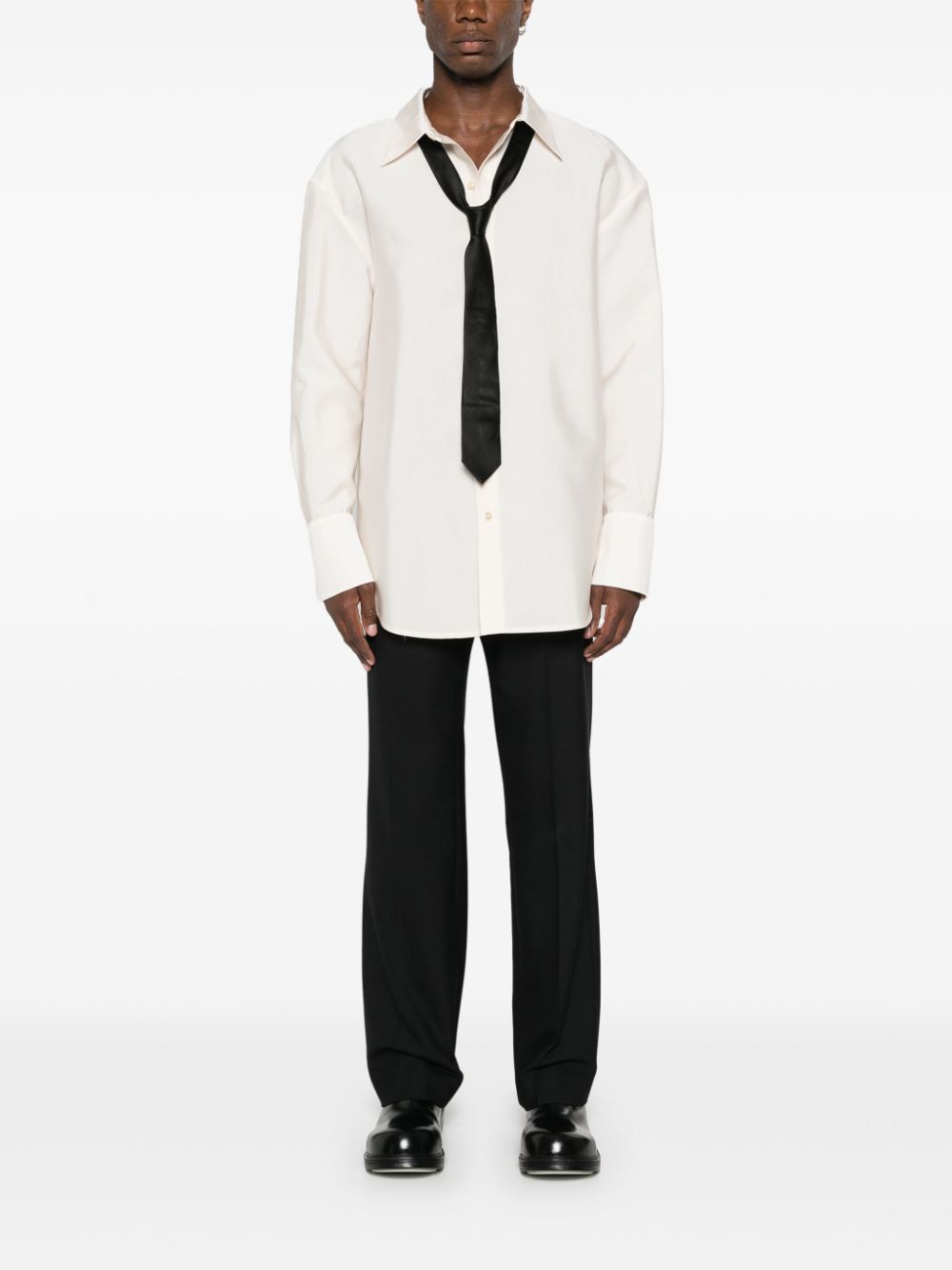 Saint Laurent faille button-up shirt - Neutrals