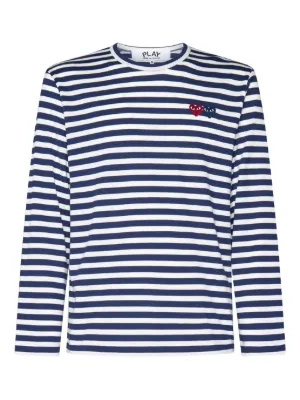 Comme Des Garçons Play ストライプ Tシャツ | ブルー | FARFETCH JP