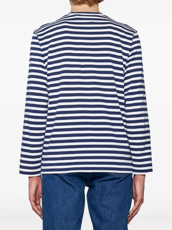 ◆大人気◆【COMME des GARCONS PLAY】ハートストライプ Tシャツ Comme Des Garçons Play ストライプ Tシャツ | ブラック