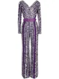 Saiid Kobeisy sequinned crepe wide-leg jumpsuit - Purple