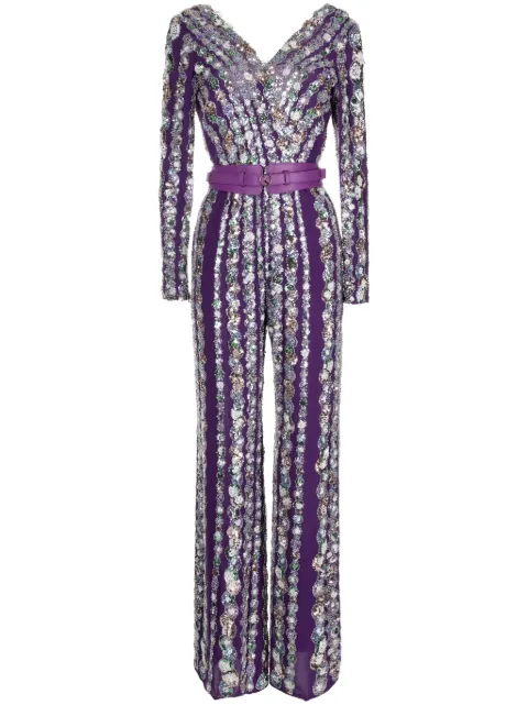 Saiid Kobeisy sequinned crepe wide-leg jumpsuit