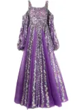 Saiid Kobeisy sequinned cold-shoulder tulle dress - Purple