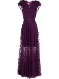 Saiid Kobeisy polka dot beaded tulle dress - Purple
