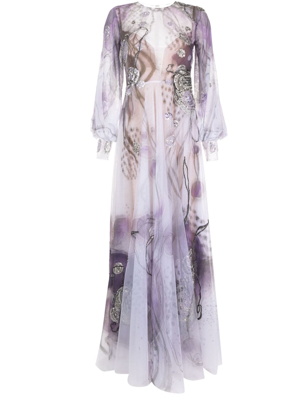 Saiid Kobeisy Maxi-jurk met abstracte print Wit