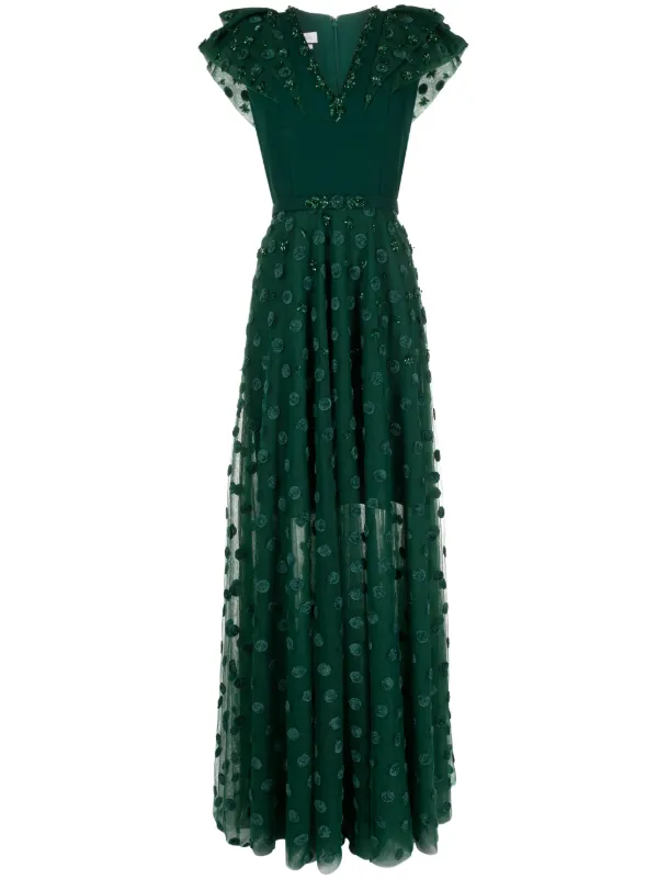 emerald green polka dot dress Boden Women's Empire Waistline Shirt Dress in Green main image 1