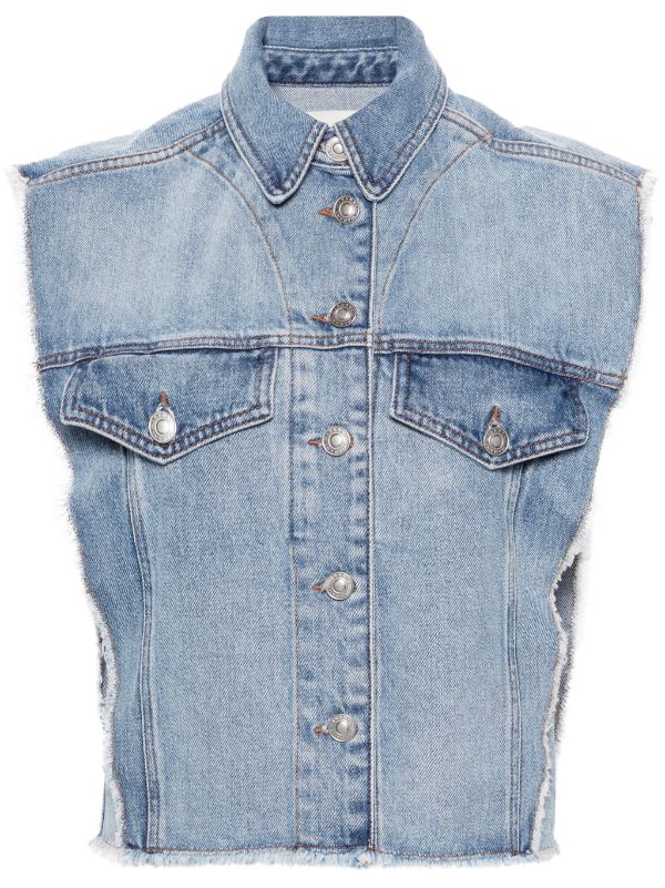 Frayed denim outlet vest