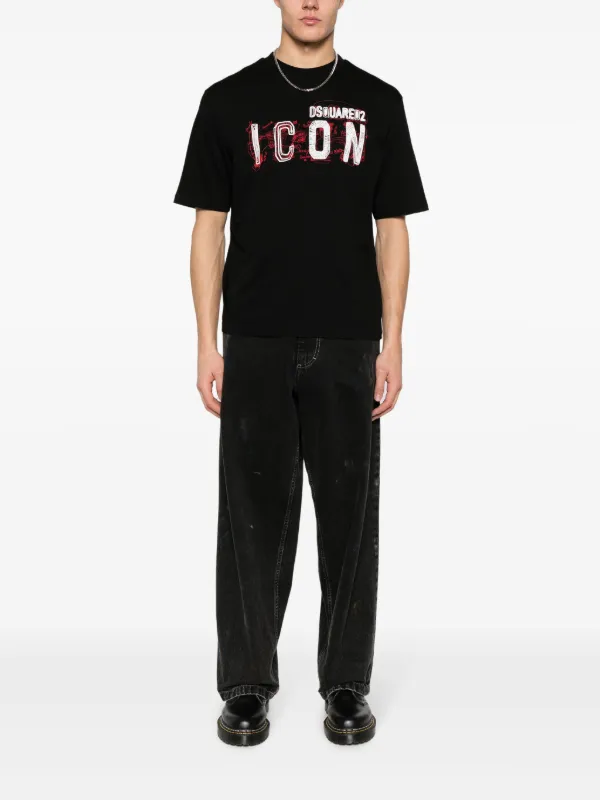 DSQUARED2 ブラック Tシャツ 10Yreverse logoprint DSQUARED2 ブラック Tシャツ 10Yreverse logoprint DSQUARED2 ブラック