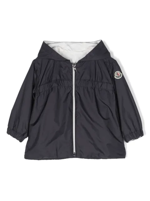 Moncler Enfant Jaqueta de capuz com patch de logo