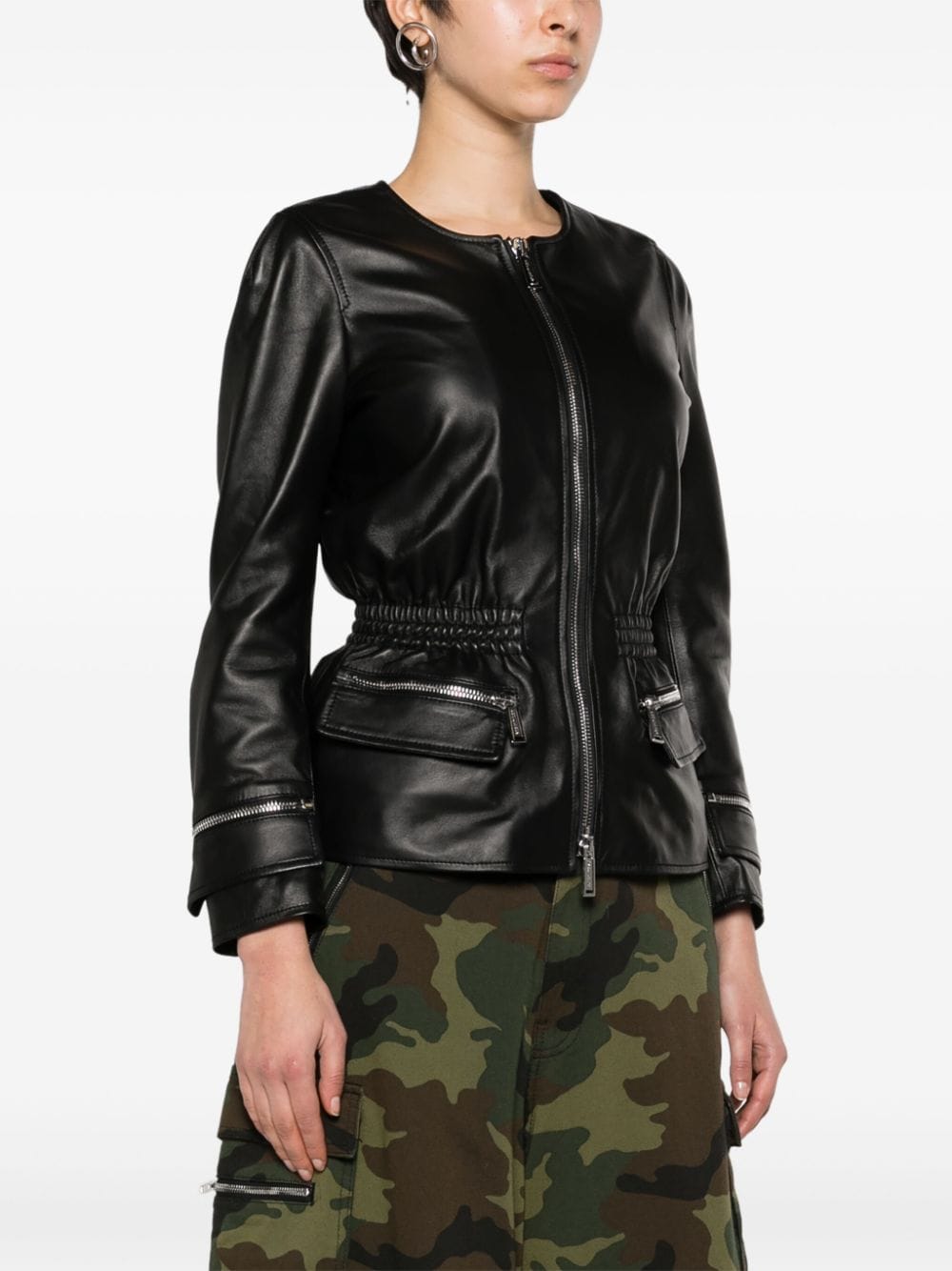 Shop Dsquared2 Proper Leather Jacket In Black