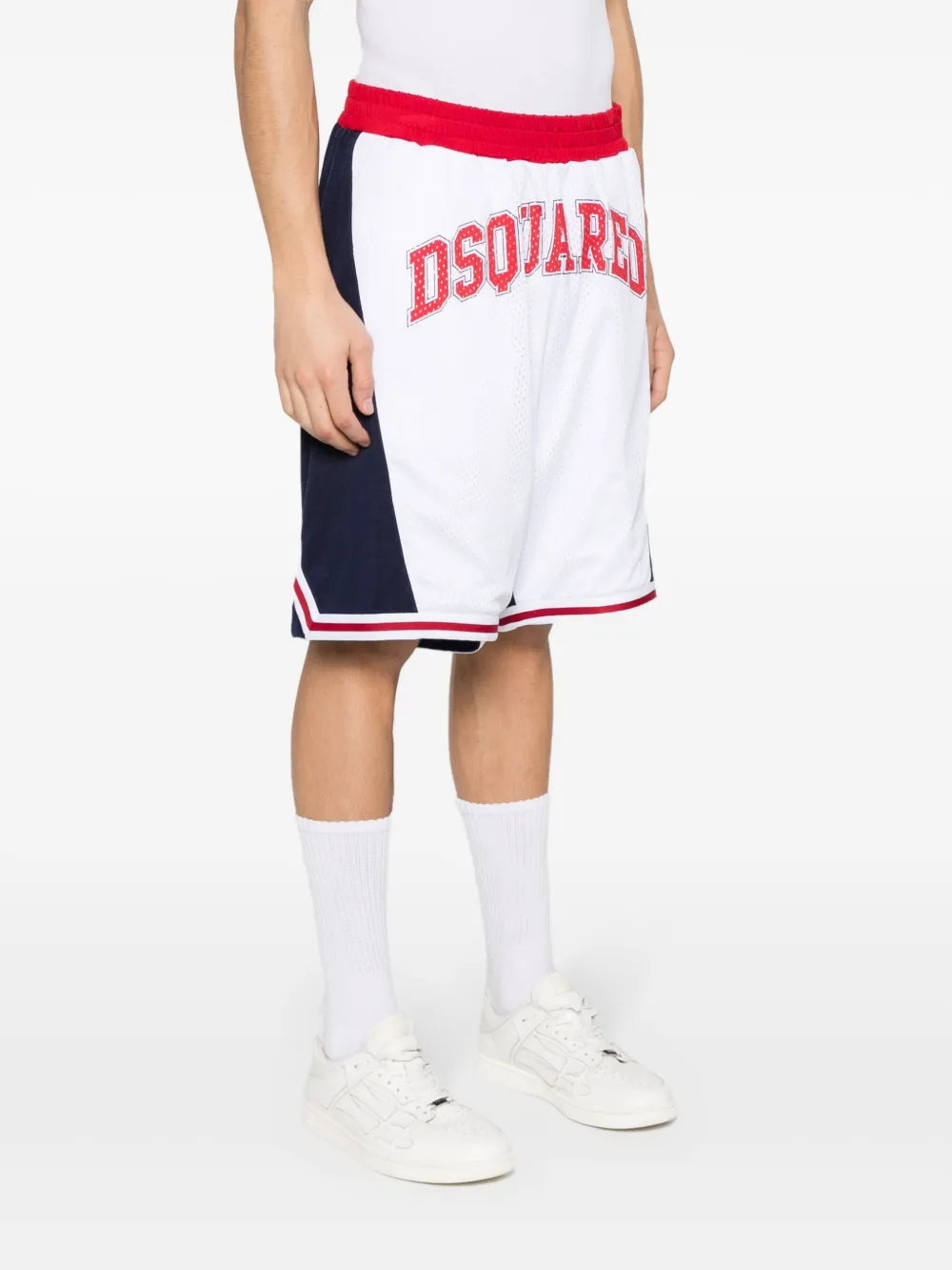 DSQUARED2 Shorts met logoprint Blauw