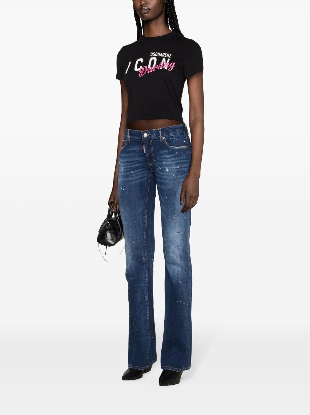 Dsquared2 T-shirt met print Zwart