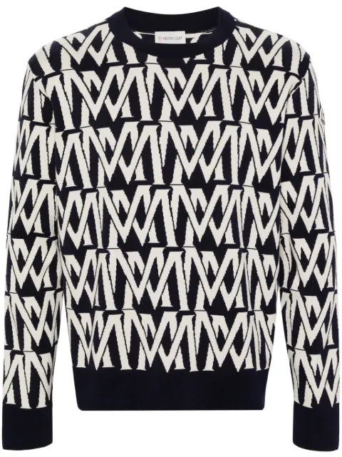 Moncler monogram-jacquard jumper