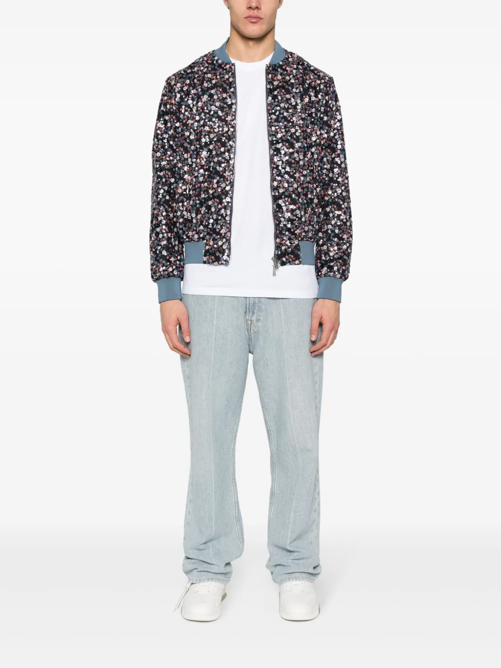 Dsquared2 Jack met geborduurde bloemen - Zwart