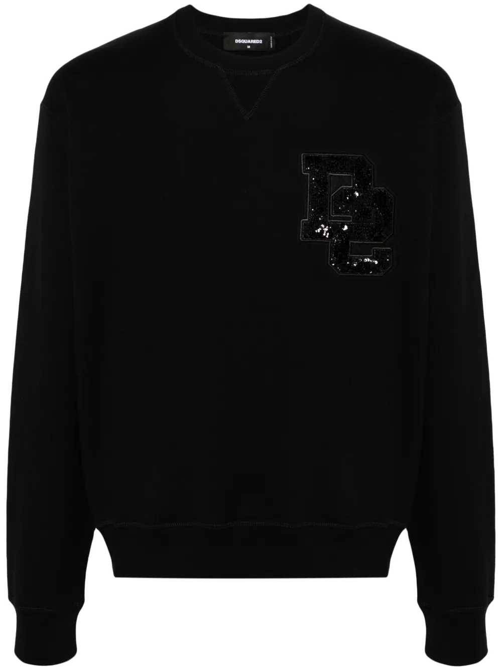 Dsquared2 Logo-patch Cotton Sweatshirt In Black