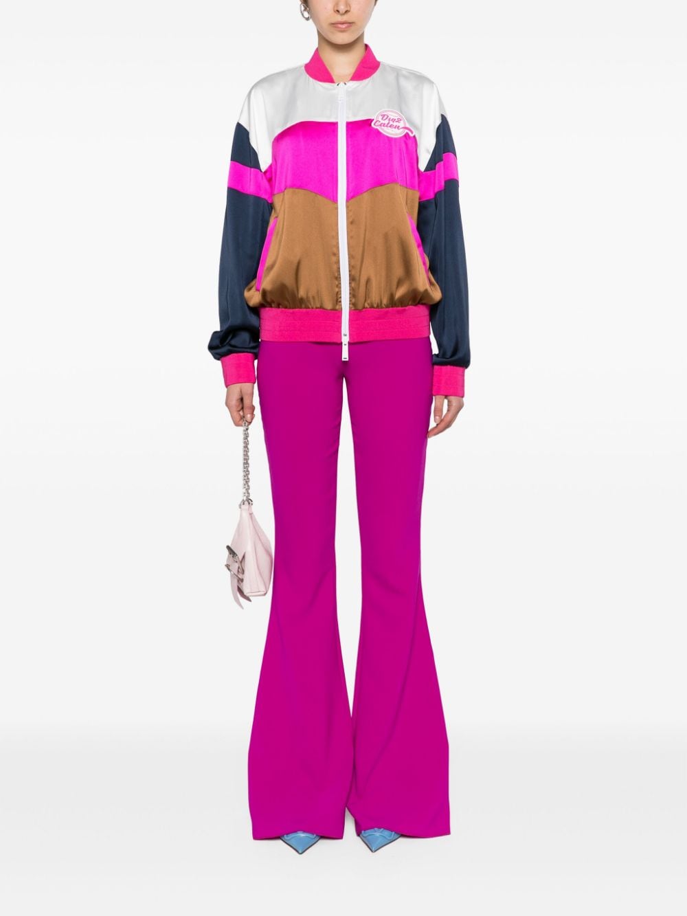 Shop Dsquared2 Skinny High-waist Flared Trousers In Purple