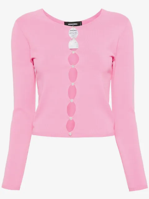 DSQUARED2 faux-pearl cut-out cardigan