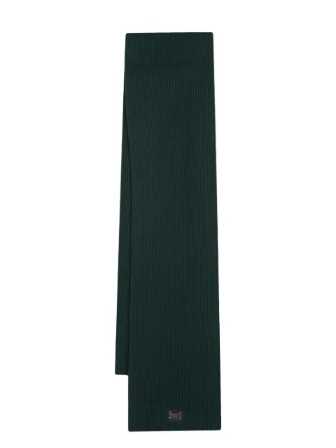 Dolce & Gabbana logo-plaque ribbed-knit scarf