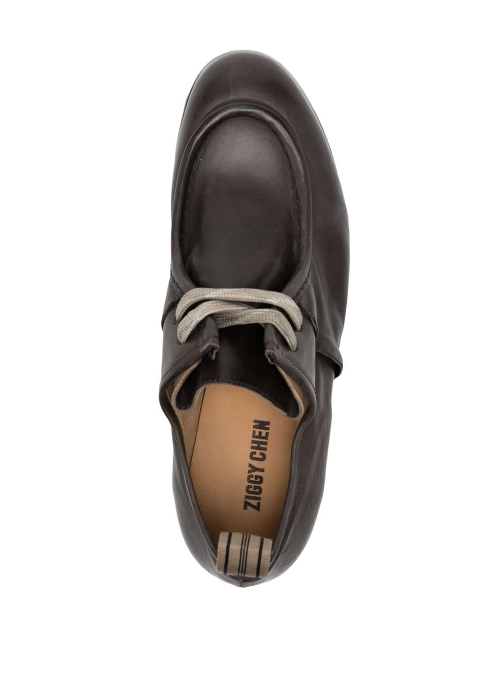 Shop Ziggy Chen Lace-up Leather Shoes In Brown