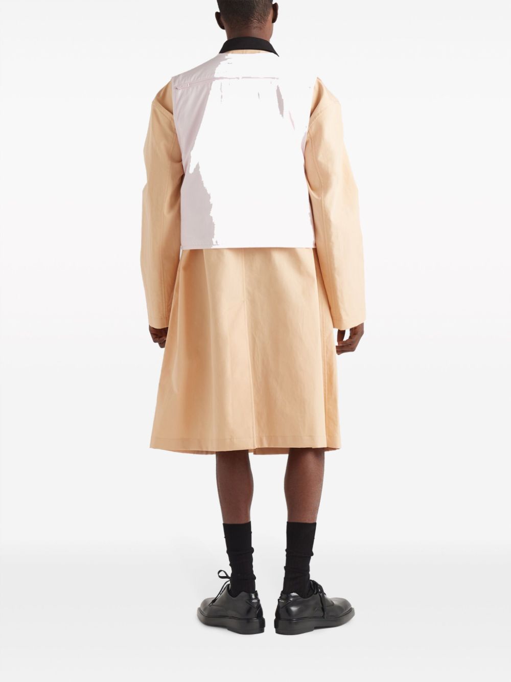 Shop Prada Triangle-logo Cotton Raincoat In Orange