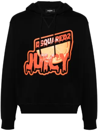 DSQUARED2 Juicy logo print Cotton Hoodie Black FARFETCH NZ