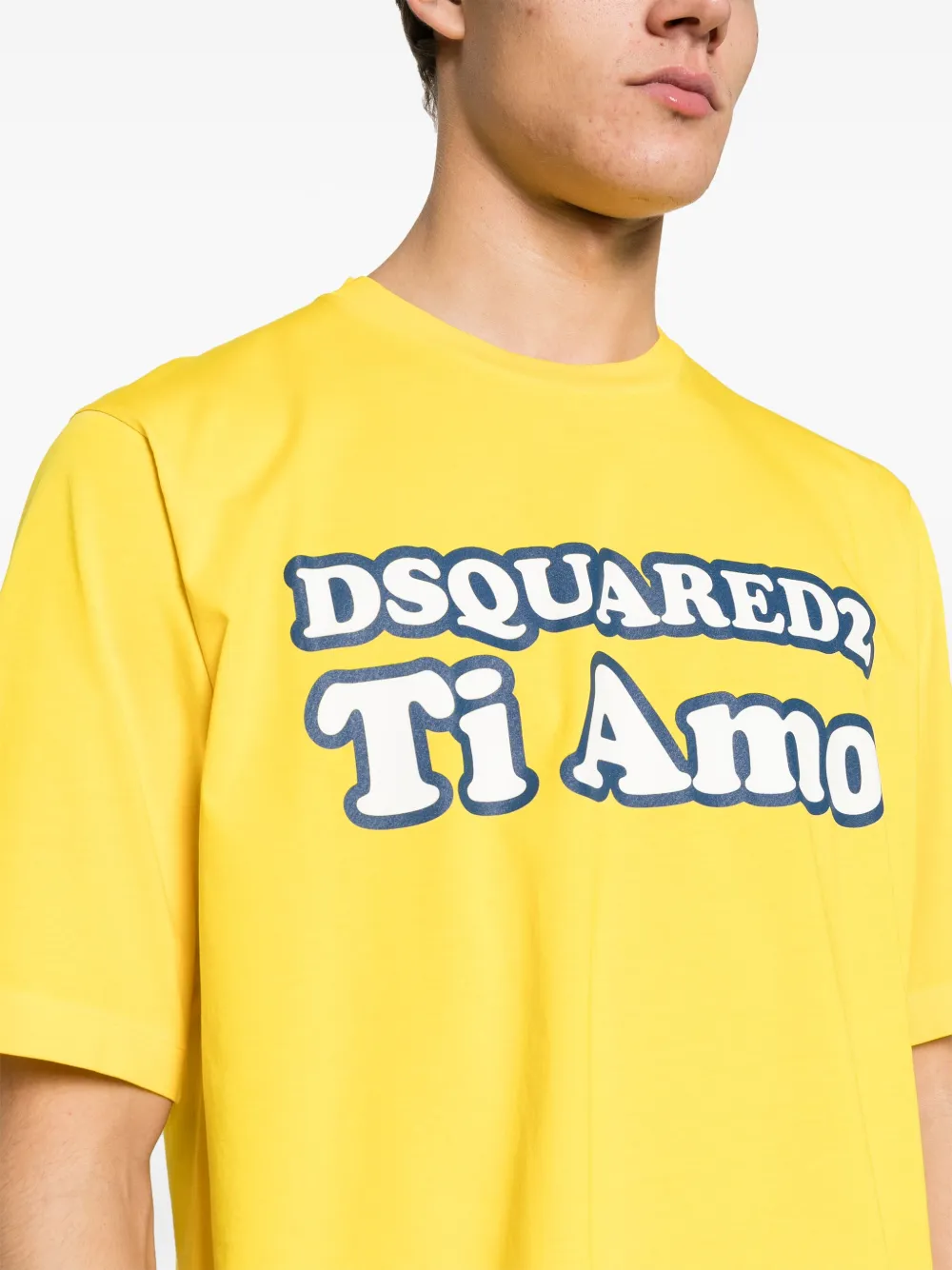 Dsquared2 T-shirt met print Geel