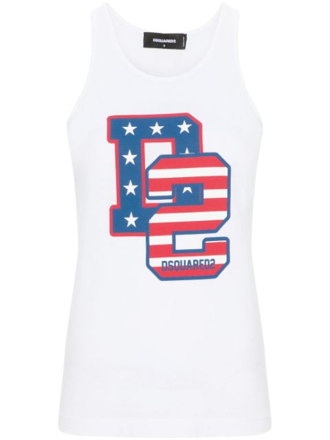 DSQUARED2 logo-print cotton tank top