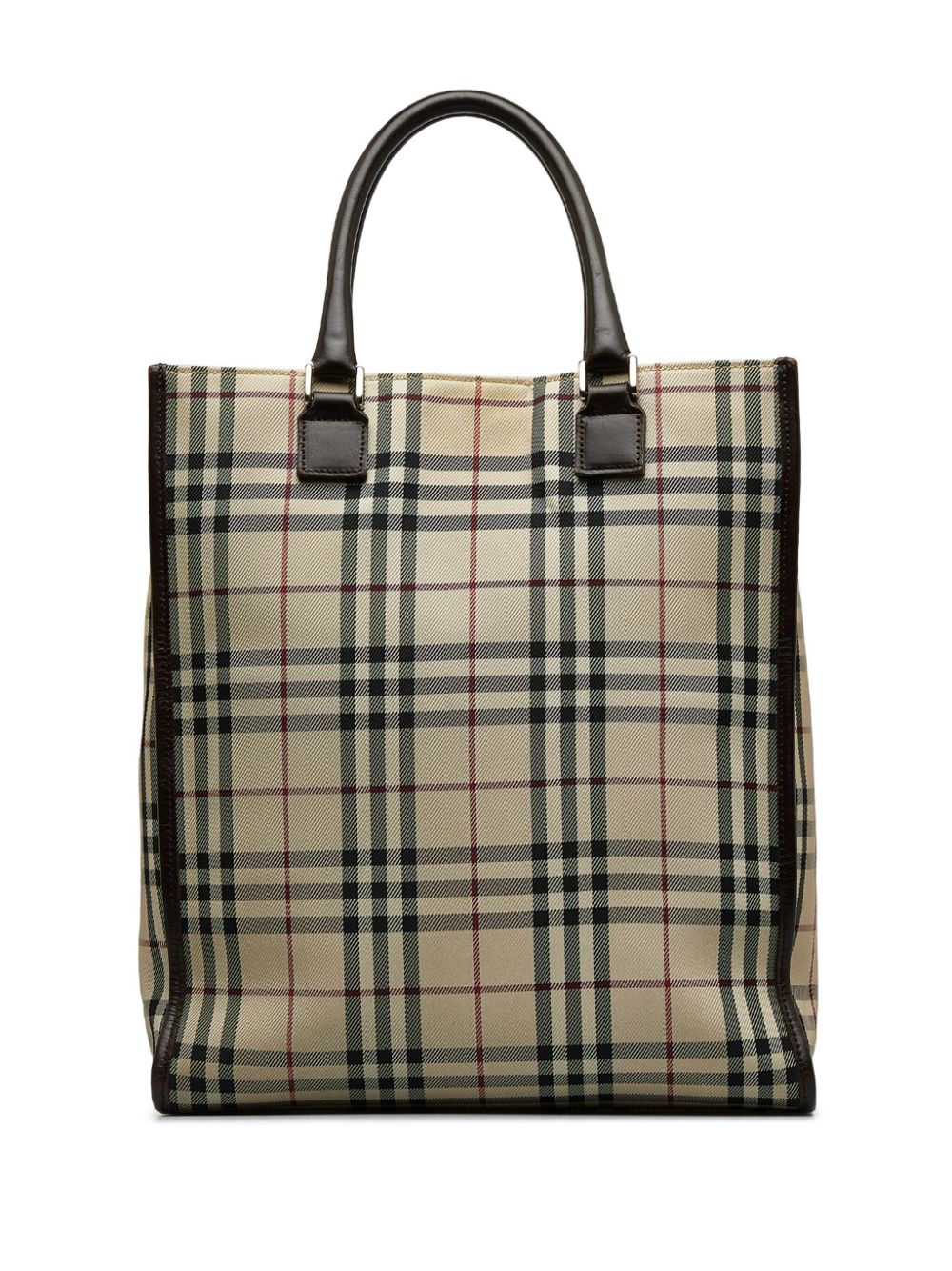 Burberry Pre-Owned House Check logo-plaque Tote Bag - Farfetch