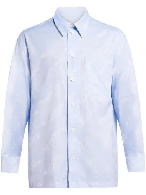 Chemise en coton à logo imprimé - Kenzo - Modalova