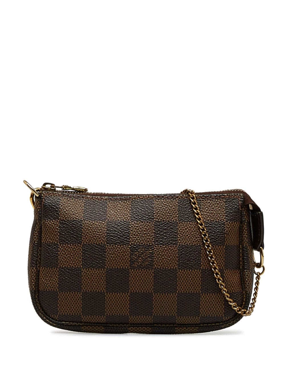 Pre-owned Louis Vuitton 2008 Mini Pochette Accessoires Clutch Bag In Brown