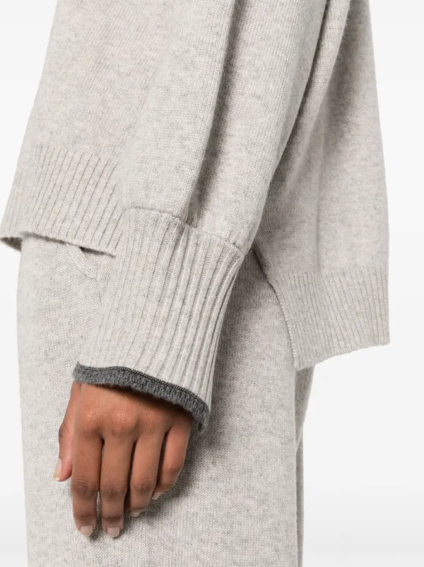 Pull Femme Brunello Cucinelli En Cachemire Gris - Décor Monili - Taille M - Neuf Sans étiquettes