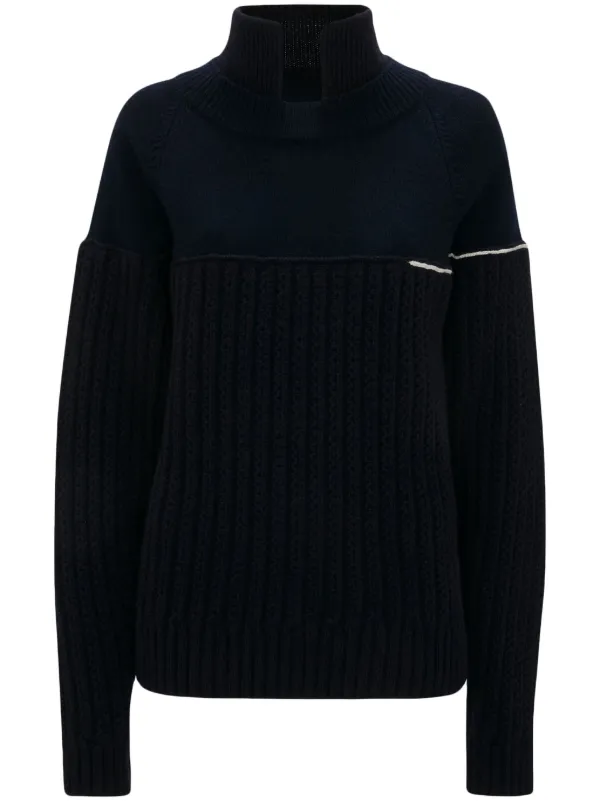 Victoria Beckham collar detail Wool Jumper Black FARFETCH SG