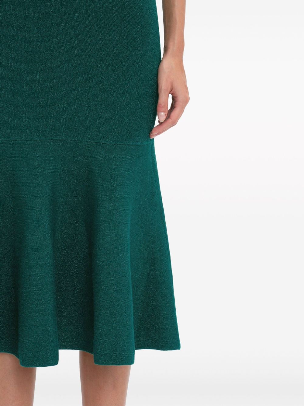 Shop Victoria Beckham Vb Body Flared Midi Skirt In Green