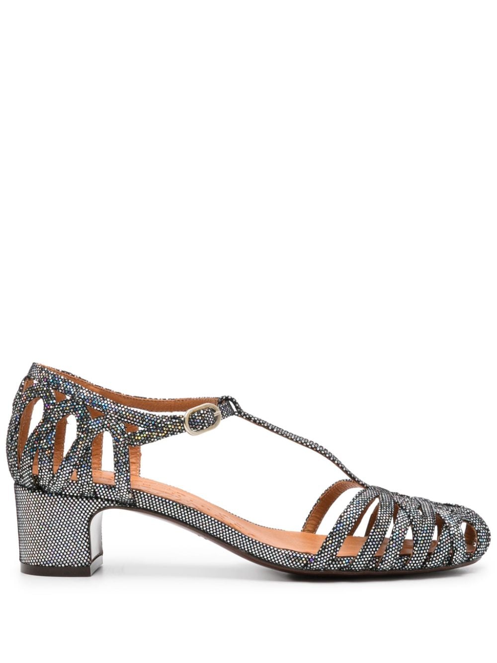 Chie Mihara U-nenu 50mm Caged Sandals In Silver