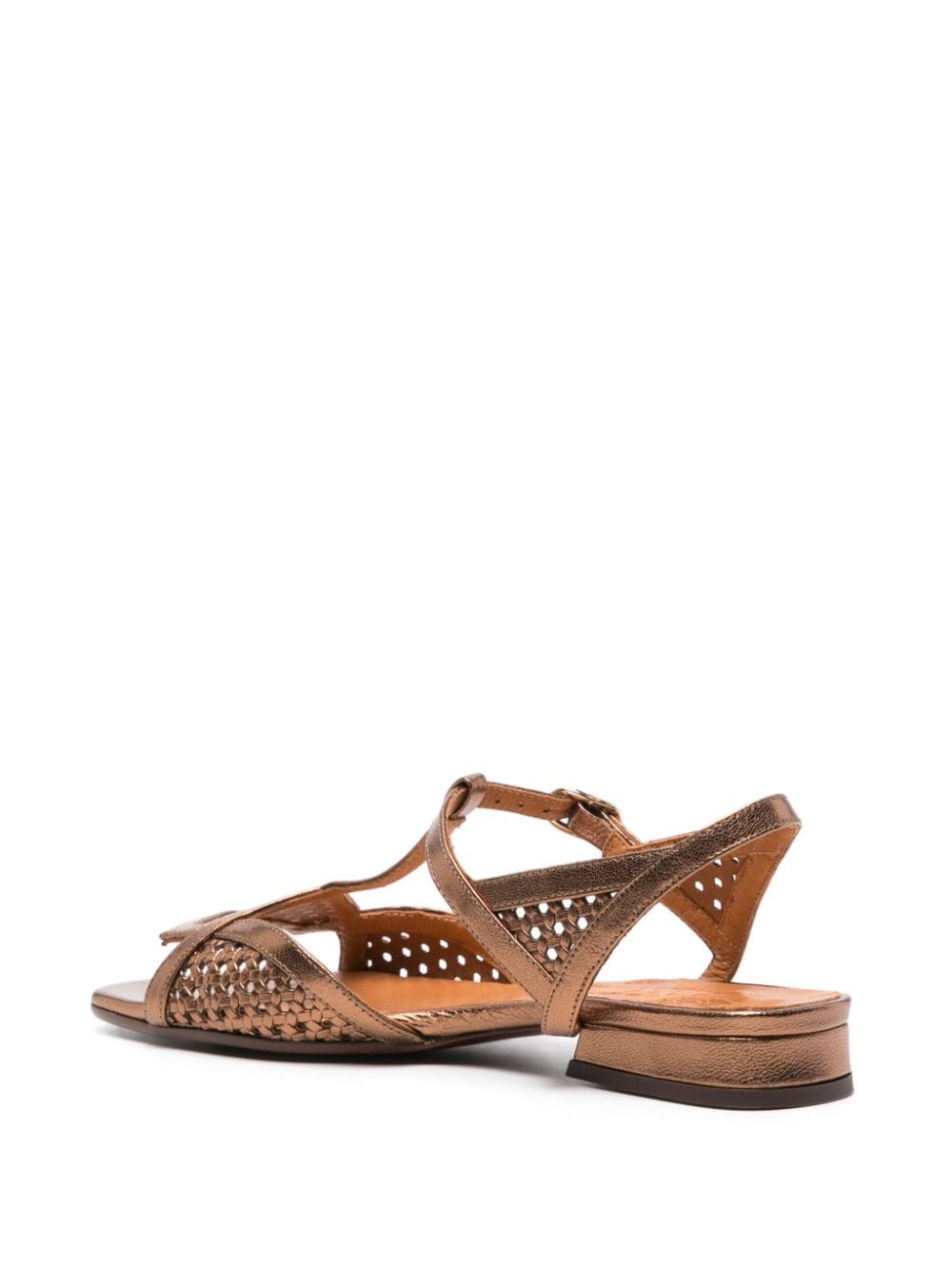 Shop Chie Mihara Tencha Metallic Leather Sandals In Brown