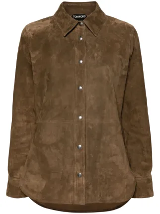 TOM FORD Suede Overhemd Bruin FARFETCH NL