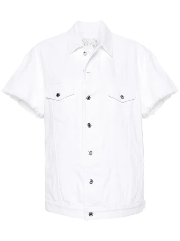 Michael Michael Kors frayed brim Denim Jacket White FARFETCH CA